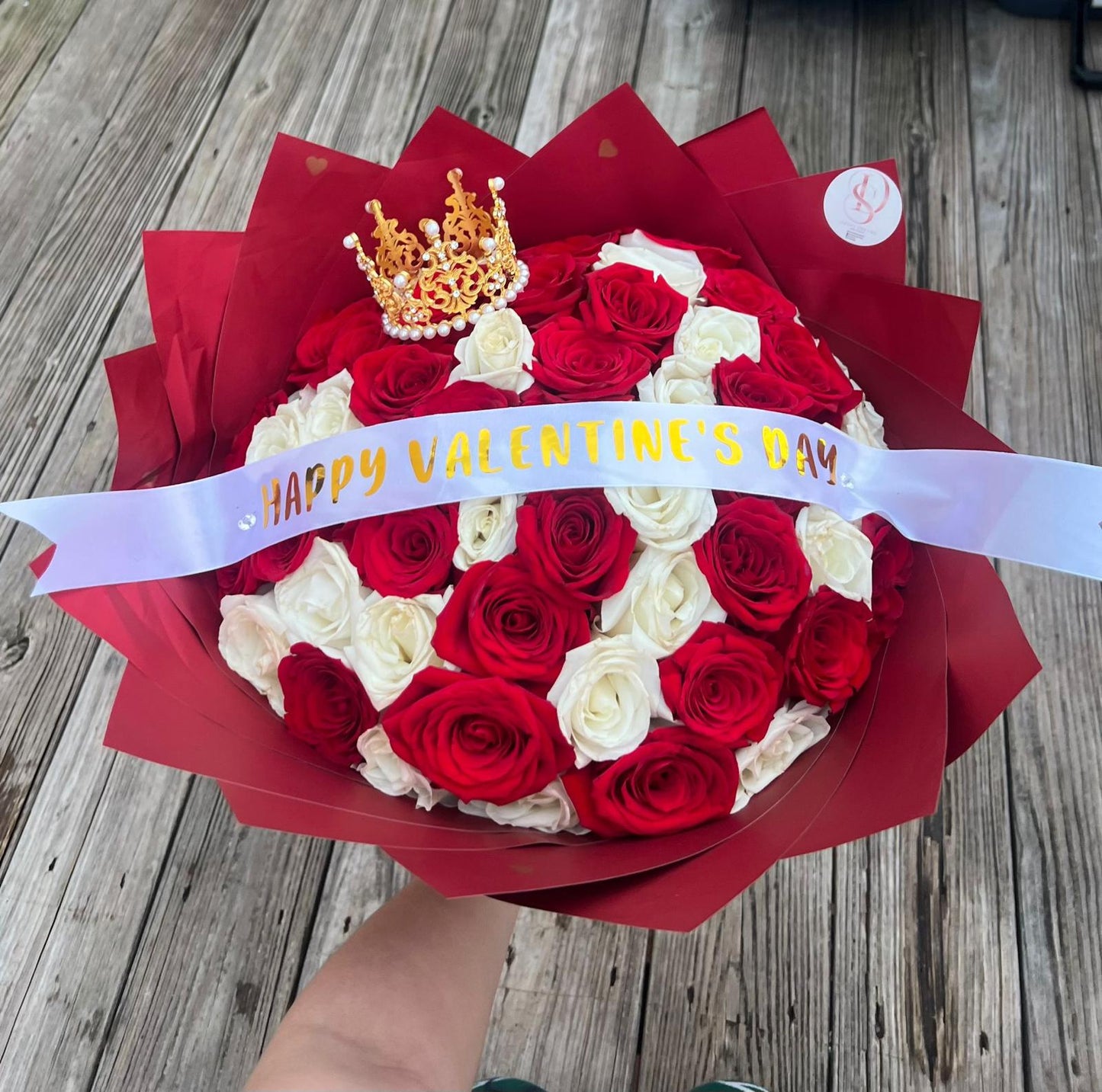 50 Red&White rose š¹š¤