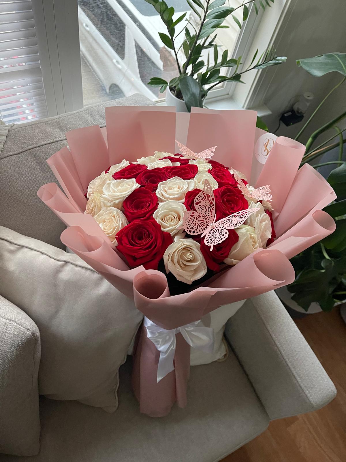 36 Red&White rose coquette ππ©·